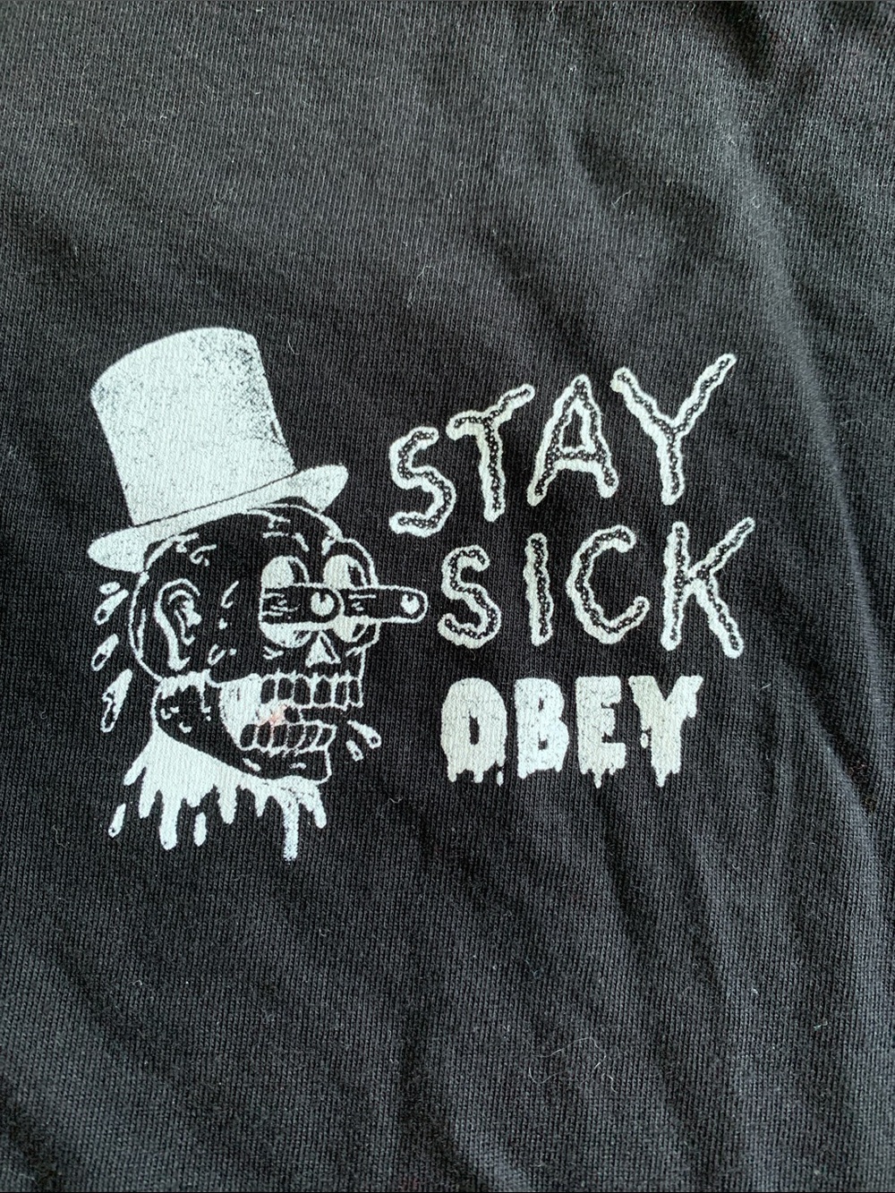 Obey Black 'Stay Sick' Short Sleeve Graphic Tee - Picture 2 of 9